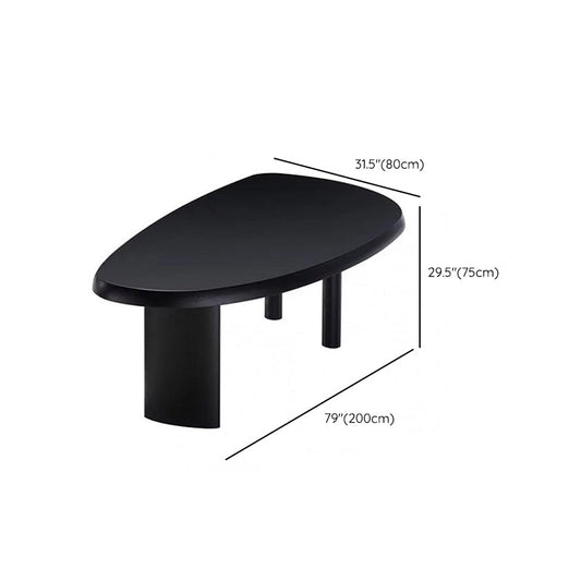 Bureau d'écriture industriel Bureau de bureau en bois massif en noir avec les jambes