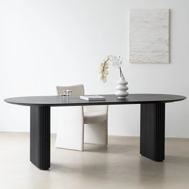 Scrivania industriale da ufficio a legna in legno in nero in nero con le gambe