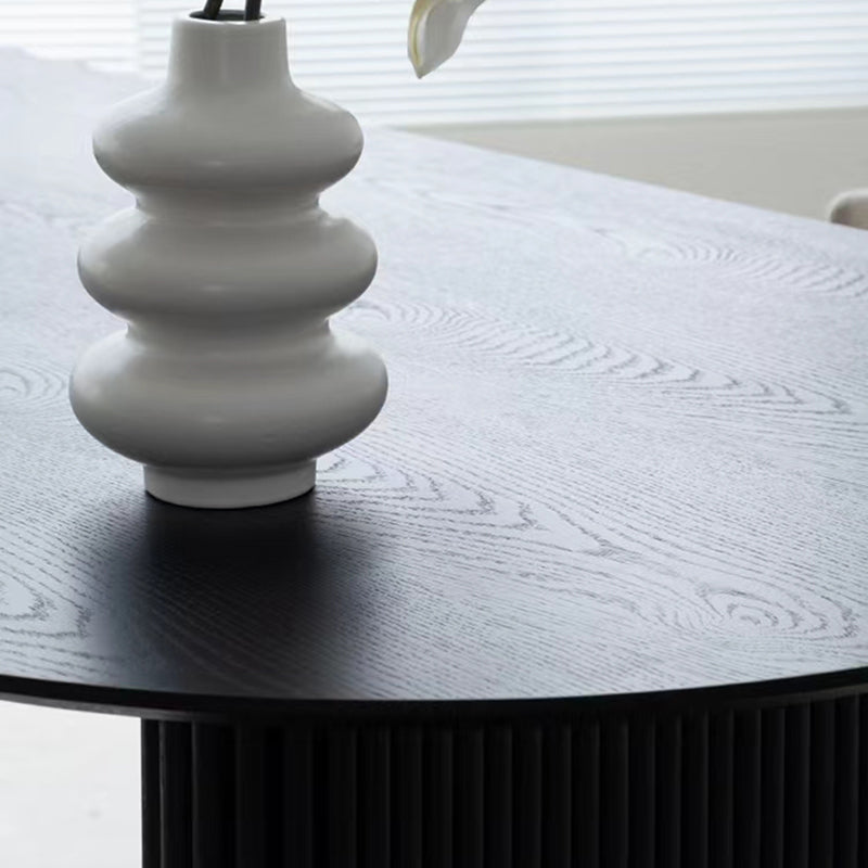 Scrivania industriale da ufficio a legna in legno in nero in nero con le gambe