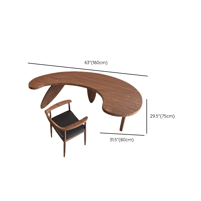 Contemporary 29.5" Height Writing Desk Solid Wood Office Desk with Legs Clearhalo 'furn' 'furn_office_desk' 'Furniture' 'Office Desks' 'Office Furniture' 'office_desk' 6471271