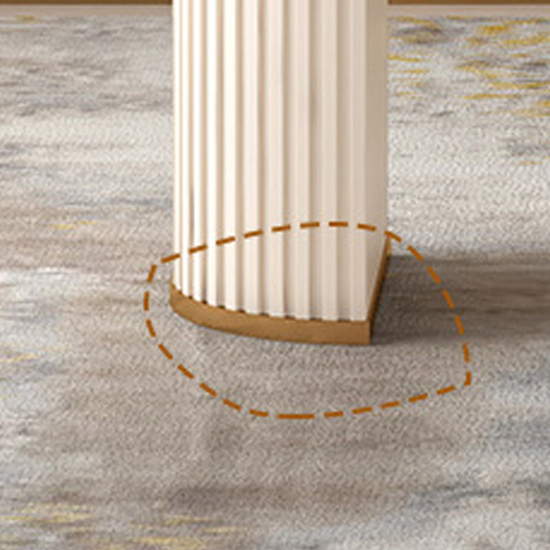 Bureau de bureau d'écriture ovale contemporain Bureau de bureau en blanc avec des jambes