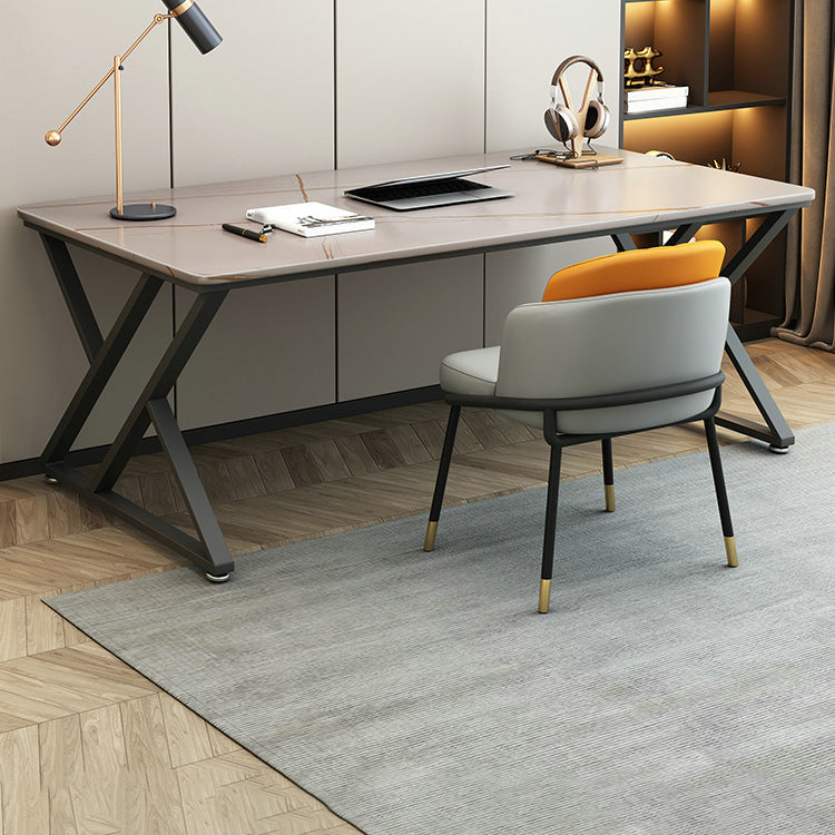 29.53" H Contemporary Office Desk Antique Finish Rectangular Computer Desk 51.2"L x 27.6"W x 29.5"H Clearhalo 'furn' 'furn_office_desk' 'Furniture' 'Office Desks' 'Office Furniture' 'office_desk' 6471363