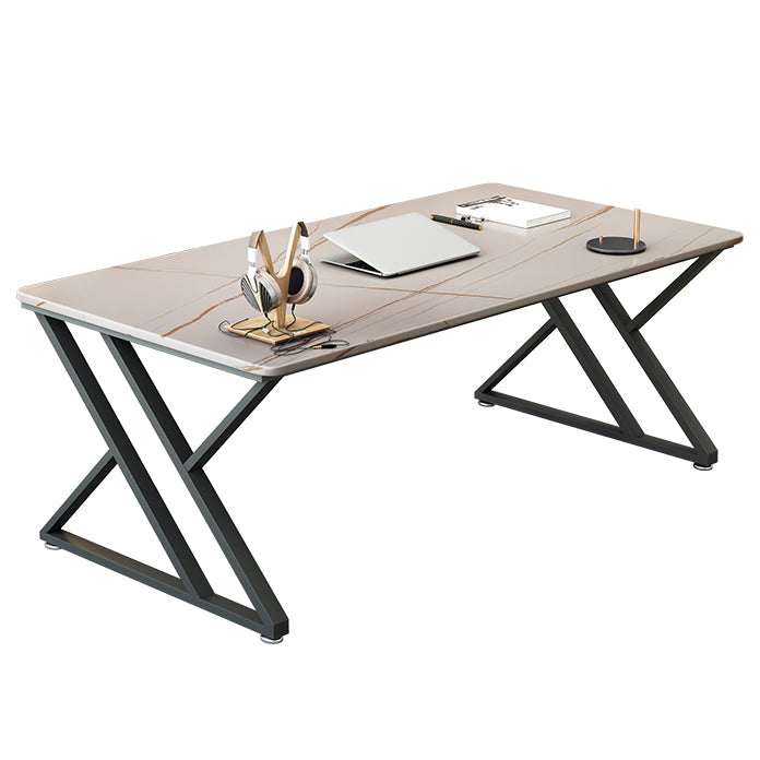 29.53" H Contemporary Office Desk Antique Finish Rectangular Computer Desk Clearhalo 'furn' 'furn_office_desk' 'Furniture' 'Office Desks' 'Office Furniture' 'office_desk' 6471365