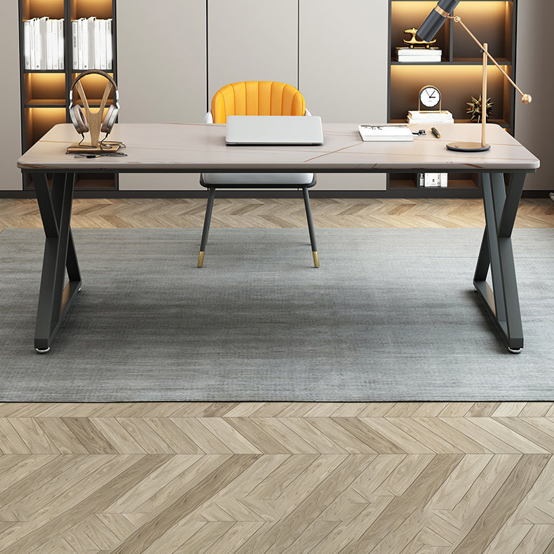 29.53" H Contemporary Office Desk Antique Finish Rectangular Computer Desk Clearhalo 'furn' 'furn_office_desk' 'Furniture' 'Office Desks' 'Office Furniture' 'office_desk' 6471369