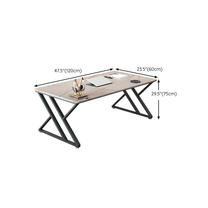 29.53" H Contemporary Office Desk Antique Finish Rectangular Computer Desk Clearhalo 'furn' 'furn_office_desk' 'Furniture' 'Office Desks' 'Office Furniture' 'office_desk' 6471374