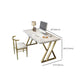 Wooden Rectangular Writing Desk Glam 29.53" Tall Office Desk with Iron Legs Clearhalo 'furn' 'furn_office_desk' 'Furniture' 'Office Desks' 'Office Furniture' 'office_desk' 6471406