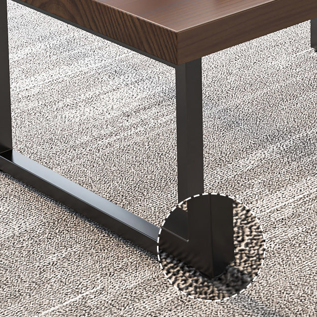 Escritorio de oficina rectangular industrial escritorio de escritura de madera maciza con patas de metal