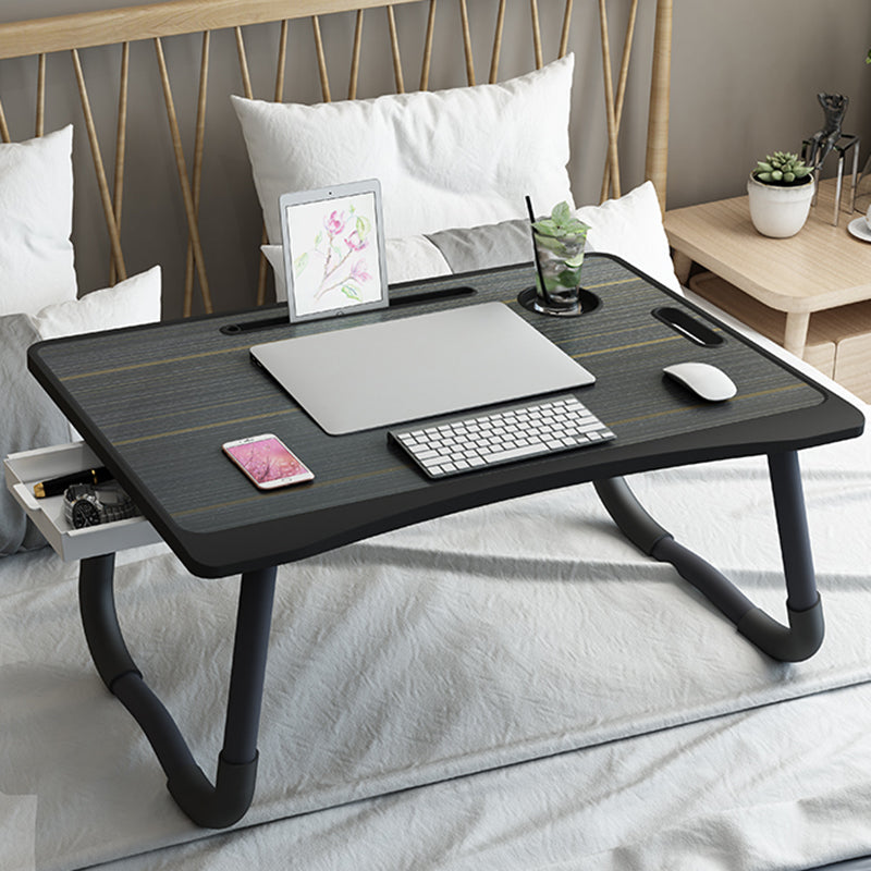 Contemporary Engineered Wood Writing Desk Bedroom Office Desk with Legs Black Drawers Clearhalo 'furn' 'furn_office_desk' 'Furniture' 'Office Desks' 'Office Furniture' 'office_desk' 6471456
