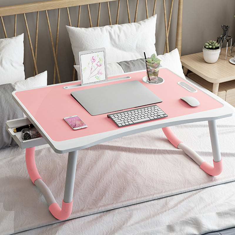 Contemporary Engineered Wood Writing Desk Bedroom Office Desk with Legs Pink Drawers Clearhalo 'furn' 'furn_office_desk' 'Furniture' 'Office Desks' 'Office Furniture' 'office_desk' 6471458