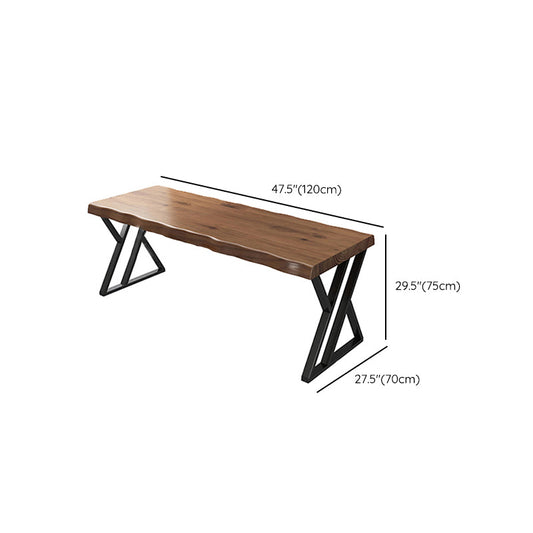Industrial Solid Wood Office Desk 27,6-inch brede schrijfbureau met ijzeren benen