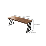Industrial Solid Wood Office Desk 27,6-inch brede schrijfbureau met ijzeren benen