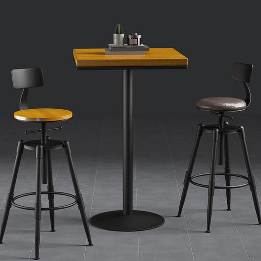 Sgabello da bar ad altezza regolabile in metallo sedile rotondo contemporaneo in nero