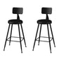 Modern Backrest Armless Counter Stool Iron Bar Stool with Leather Cushion for Dining Room Black 2 Piece Set Counter Stool(26"H) Clearhalo 'Bar Furniture' 'Bar Stools' 'bar_stools' 'furn' 'furn_bar_stools' 'Furniture' 'Kitchen & Dining Furniture' 6471633