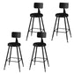 Modern Backrest Armless Counter Stool Iron Bar Stool with Leather Cushion for Dining Room Black 4 Piece Set Counter Stool(26"H) Clearhalo 'Bar Furniture' 'Bar Stools' 'bar_stools' 'furn' 'furn_bar_stools' 'Furniture' 'Kitchen & Dining Furniture' 6471635