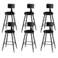 Modern Backrest Armless Counter Stool Iron Bar Stool with Leather Cushion for Dining Room Black 6 Piece Set Counter Stool(26"H) Clearhalo 'Bar Furniture' 'Bar Stools' 'bar_stools' 'furn' 'furn_bar_stools' 'Furniture' 'Kitchen & Dining Furniture' 6471637