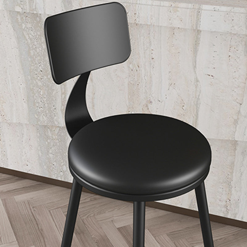 Modern Backrest Armless Counter Stool Iron Bar Stool with Leather Cushion for Dining Room Clearhalo 'Bar Furniture' 'Bar Stools' 'bar_stools' 'furn' 'furn_bar_stools' 'Furniture' 'Kitchen & Dining Furniture' 6471638