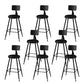 Modern Backrest Armless Counter Stool Iron Bar Stool with Leather Cushion for Dining Room Black 8 Piece Set Counter Stool(26"H) Clearhalo 'Bar Furniture' 'Bar Stools' 'bar_stools' 'furn' 'furn_bar_stools' 'Furniture' 'Kitchen & Dining Furniture' 6471639