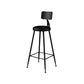 Modern Backrest Armless Counter Stool Iron Bar Stool with Leather Cushion for Dining Room Black 1 Piece Bar Stool(30"H) Clearhalo 'Bar Furniture' 'Bar Stools' 'bar_stools' 'furn' 'furn_bar_stools' 'Furniture' 'Kitchen & Dining Furniture' 6471640