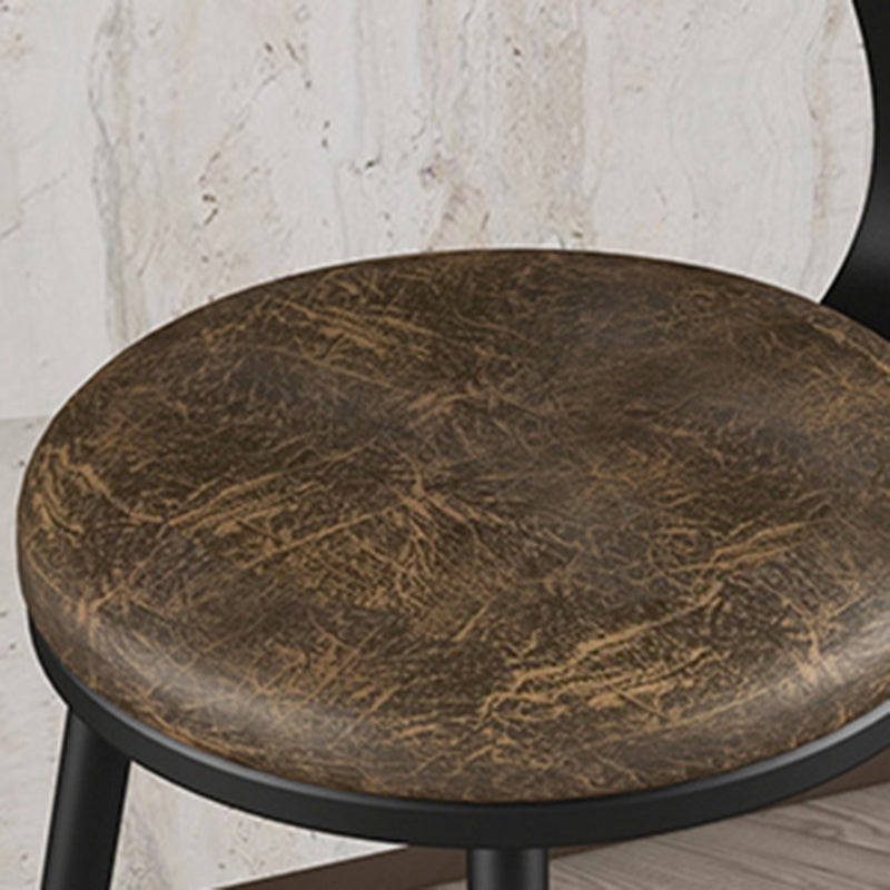 Modern Backrest Armless Counter Stool Iron Bar Stool with Leather Cushion for Dining Room Clearhalo 'Bar Furniture' 'Bar Stools' 'bar_stools' 'furn' 'furn_bar_stools' 'Furniture' 'Kitchen & Dining Furniture' 6471642