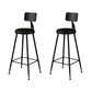 Modern Backrest Armless Counter Stool Iron Bar Stool with Leather Cushion for Dining Room Black 2 Piece Set Bar Stool(30"H) Clearhalo 'Bar Furniture' 'Bar Stools' 'bar_stools' 'furn' 'furn_bar_stools' 'Furniture' 'Kitchen & Dining Furniture' 6471643