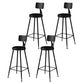 Modern Backrest Armless Counter Stool Iron Bar Stool with Leather Cushion for Dining Room Black 4 Piece Set Bar Stool(30"H) Clearhalo 'Bar Furniture' 'Bar Stools' 'bar_stools' 'furn' 'furn_bar_stools' 'Furniture' 'Kitchen & Dining Furniture' 6471645