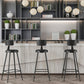 Modern Backrest Armless Counter Stool Iron Bar Stool with Leather Cushion for Dining Room Clearhalo 'Bar Furniture' 'Bar Stools' 'bar_stools' 'furn' 'furn_bar_stools' 'Furniture' 'Kitchen & Dining Furniture' 6471648