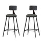 Modern Backrest Armless Counter Stool Iron Bar Stool with Leather Cushion for Dining Room Grey 2 Piece Set Counter Stool(26"H) Clearhalo 'Bar Furniture' 'Bar Stools' 'bar_stools' 'furn' 'furn_bar_stools' 'Furniture' 'Kitchen & Dining Furniture' 6471652