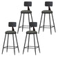 Modern Backrest Armless Counter Stool Iron Bar Stool with Leather Cushion for Dining Room Grey 4 Piece Set Counter Stool(26"H) Clearhalo 'Bar Furniture' 'Bar Stools' 'bar_stools' 'furn' 'furn_bar_stools' 'Furniture' 'Kitchen & Dining Furniture' 6471653
