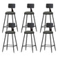 Modern Backrest Armless Counter Stool Iron Bar Stool with Leather Cushion for Dining Room Grey 6 Piece Set Counter Stool(26"H) Clearhalo 'Bar Furniture' 'Bar Stools' 'bar_stools' 'furn' 'furn_bar_stools' 'Furniture' 'Kitchen & Dining Furniture' 6471654