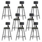 Modern Backrest Armless Counter Stool Iron Bar Stool with Leather Cushion for Dining Room Grey 8 Piece Set Counter Stool(26"H) Clearhalo 'Bar Furniture' 'Bar Stools' 'bar_stools' 'furn' 'furn_bar_stools' 'Furniture' 'Kitchen & Dining Furniture' 6471655