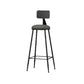 Modern Backrest Armless Counter Stool Iron Bar Stool with Leather Cushion for Dining Room Grey 1 Piece Bar Stool(30"H) Clearhalo 'Bar Furniture' 'Bar Stools' 'bar_stools' 'furn' 'furn_bar_stools' 'Furniture' 'Kitchen & Dining Furniture' 6471656