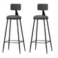 Modern Backrest Armless Counter Stool Iron Bar Stool with Leather Cushion for Dining Room Grey 2 Piece Set Bar Stool(30"H) Clearhalo 'Bar Furniture' 'Bar Stools' 'bar_stools' 'furn' 'furn_bar_stools' 'Furniture' 'Kitchen & Dining Furniture' 6471657
