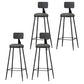 Modern Backrest Armless Counter Stool Iron Bar Stool with Leather Cushion for Dining Room Grey 4 Piece Set Bar Stool(30"H) Clearhalo 'Bar Furniture' 'Bar Stools' 'bar_stools' 'furn' 'furn_bar_stools' 'Furniture' 'Kitchen & Dining Furniture' 6471658