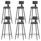 Modern Backrest Armless Counter Stool Iron Bar Stool with Leather Cushion for Dining Room Grey 6 Piece Set Bar Stool(30"H) Clearhalo 'Bar Furniture' 'Bar Stools' 'bar_stools' 'furn' 'furn_bar_stools' 'Furniture' 'Kitchen & Dining Furniture' 6471659