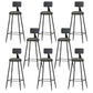 Modern Backrest Armless Counter Stool Iron Bar Stool with Leather Cushion for Dining Room Grey 8 Piece Set Bar Stool(30"H) Clearhalo 'Bar Furniture' 'Bar Stools' 'bar_stools' 'furn' 'furn_bar_stools' 'Furniture' 'Kitchen & Dining Furniture' 6471660