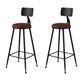 Modern Backrest Armless Counter Stool Iron Bar Stool with Leather Cushion for Dining Room Brown 2 Piece Set Bar Stool(30"H) Clearhalo 'Bar Furniture' 'Bar Stools' 'bar_stools' 'furn' 'furn_bar_stools' 'Furniture' 'Kitchen & Dining Furniture' 6471666