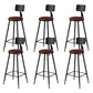 Modern Backrest Armless Counter Stool Iron Bar Stool with Leather Cushion for Dining Room Brown 6 Piece Set Bar Stool(30"H) Clearhalo 'Bar Furniture' 'Bar Stools' 'bar_stools' 'furn' 'furn_bar_stools' 'Furniture' 'Kitchen & Dining Furniture' 6471668