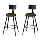 Modern Backrest Armless Counter Stool Iron Bar Stool with Leather Cushion for Dining Room Brown 2 Piece Set Counter Stool(26"H) Clearhalo 'Bar Furniture' 'Bar Stools' 'bar_stools' 'furn' 'furn_bar_stools' 'Furniture' 'Kitchen & Dining Furniture' 6471671