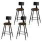 Modern Backrest Armless Counter Stool Iron Bar Stool with Leather Cushion for Dining Room Brown 4 Piece Set Counter Stool(26"H) Clearhalo 'Bar Furniture' 'Bar Stools' 'bar_stools' 'furn' 'furn_bar_stools' 'Furniture' 'Kitchen & Dining Furniture' 6471672