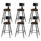 Modern Backrest Armless Counter Stool Iron Bar Stool with Leather Cushion for Dining Room Brown 6 Piece Set Counter Stool(26"H) Clearhalo 'Bar Furniture' 'Bar Stools' 'bar_stools' 'furn' 'furn_bar_stools' 'Furniture' 'Kitchen & Dining Furniture' 6471673