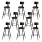 Modern Backrest Armless Counter Stool Iron Bar Stool with Leather Cushion for Dining Room Brown 8 Piece Set Counter Stool(26"H) Clearhalo 'Bar Furniture' 'Bar Stools' 'bar_stools' 'furn' 'furn_bar_stools' 'Furniture' 'Kitchen & Dining Furniture' 6471674