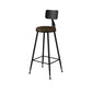 Modern Backrest Armless Counter Stool Iron Bar Stool with Leather Cushion for Dining Room Brown 1 Piece Bar Stool(30"H) Clearhalo 'Bar Furniture' 'Bar Stools' 'bar_stools' 'furn' 'furn_bar_stools' 'Furniture' 'Kitchen & Dining Furniture' 6471675