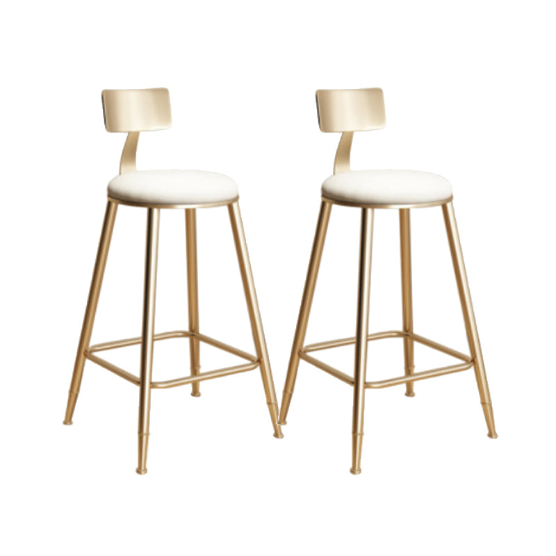 Taburete de bar de hierro con respaldo sin brazos Glam, taburete con cojín para tienda de té con leche