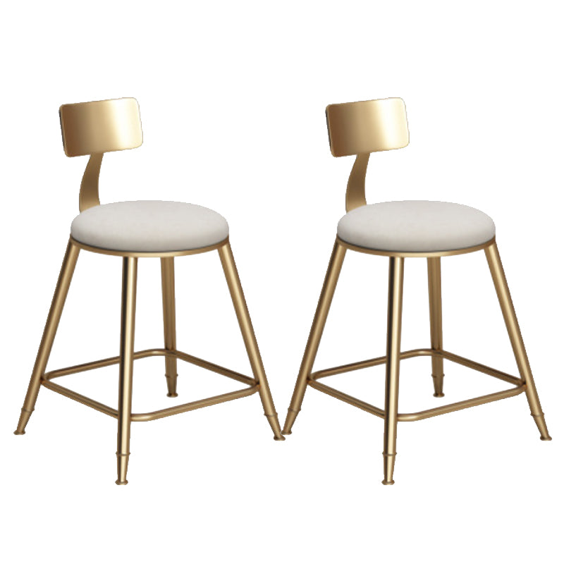 Taburete de bar de hierro con respaldo sin brazos Glam, taburete con cojín para tienda de té con leche