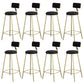 Glam Armless Backrest Counter Stool Iron Bar Stool with Velvet Cushion and Pedal for Cafe Black 8 Piece Set Clearhalo 'Bar Furniture' 'Bar Stools' 'bar_stools' 'furn' 'furn_bar_stools' 'Furniture' 'Kitchen & Dining Furniture' 6471727
