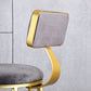 Glam Armless Backrest Counter Stool Iron Bar Stool with Velvet Cushion and Pedal for Cafe Clearhalo 'Bar Furniture' 'Bar Stools' 'bar_stools' 'furn' 'furn_bar_stools' 'Furniture' 'Kitchen & Dining Furniture' 6471730