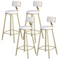Glam Armless Backrest Counter Stool Iron Bar Stool with Velvet Cushion and Pedal for Cafe White 4 Piece Set Clearhalo 'Bar Furniture' 'Bar Stools' 'bar_stools' 'furn' 'furn_bar_stools' 'Furniture' 'Kitchen & Dining Furniture' 6471738