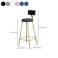 Glam Armless Backrest Counter Stool Iron Bar Stool with Velvet Cushion and Pedal for Cafe Clearhalo 'Bar Furniture' 'Bar Stools' 'bar_stools' 'furn' 'furn_bar_stools' 'Furniture' 'Kitchen & Dining Furniture' 6471757