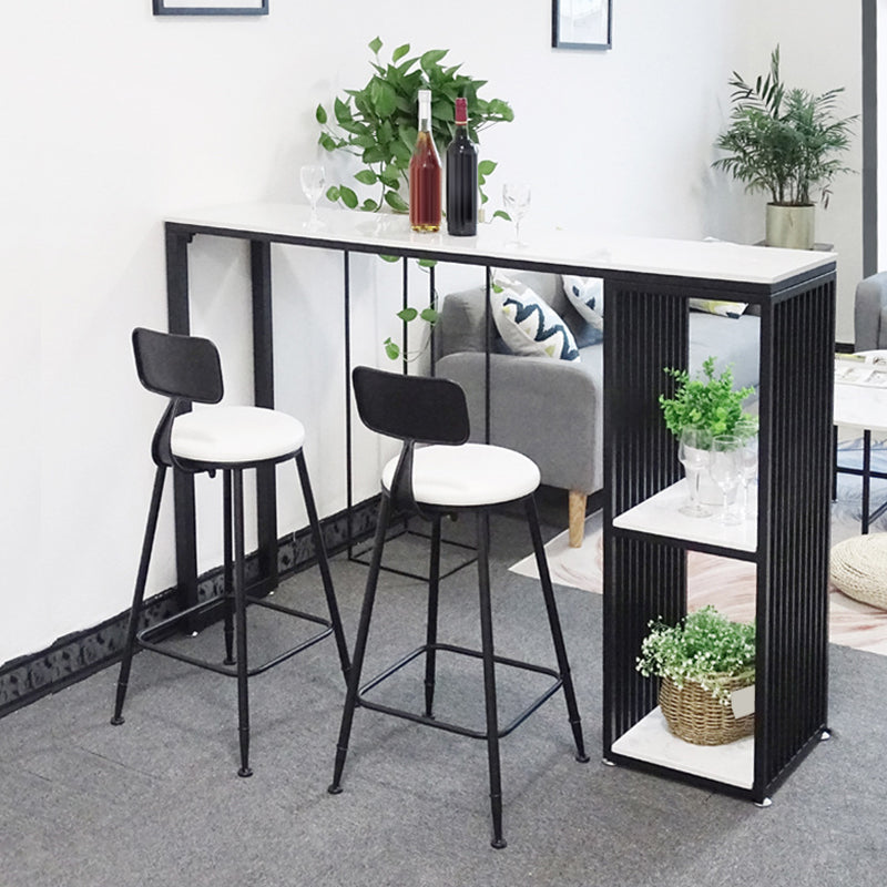 Contemporary Backrest Bar Stools Metal Barstool with Footrest Clearhalo 'Bar Furniture' 'Bar Stools' 'bar_stools' 'furn' 'furn_bar_stools' 'Furniture' 'Kitchen & Dining Furniture' 6471771