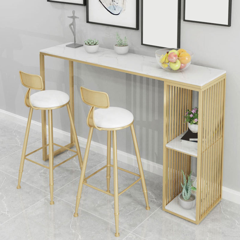 Contemporary Backrest Bar Stools Metal Barstool with Footrest Clearhalo 'Bar Furniture' 'Bar Stools' 'bar_stools' 'furn' 'furn_bar_stools' 'Furniture' 'Kitchen & Dining Furniture' 6471772